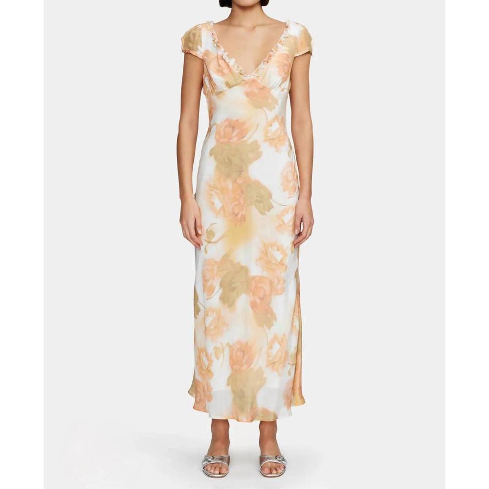 NEW OWNLEY lottie midi dress in peachy garden